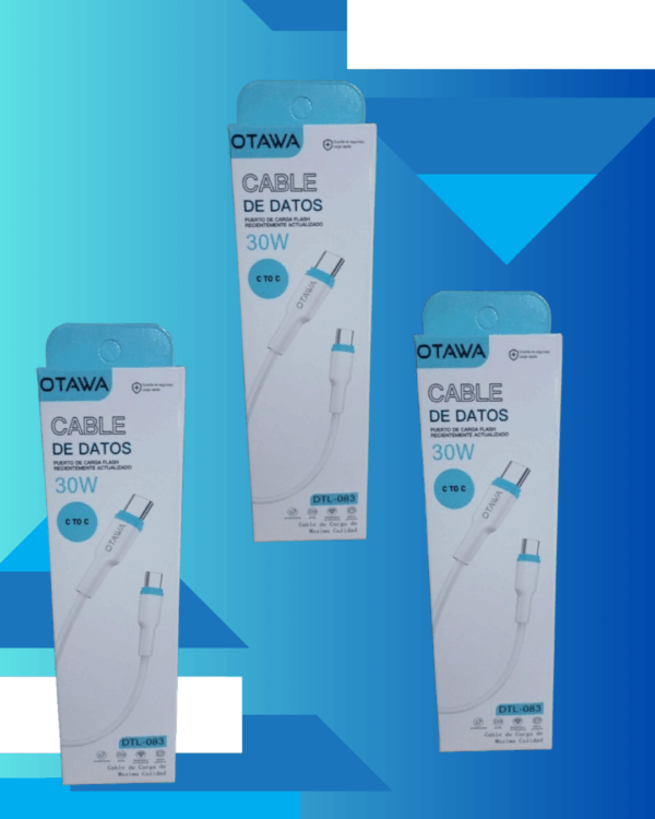 Cable de datos y carga  Otawa de tipo c a tipo c 30 w